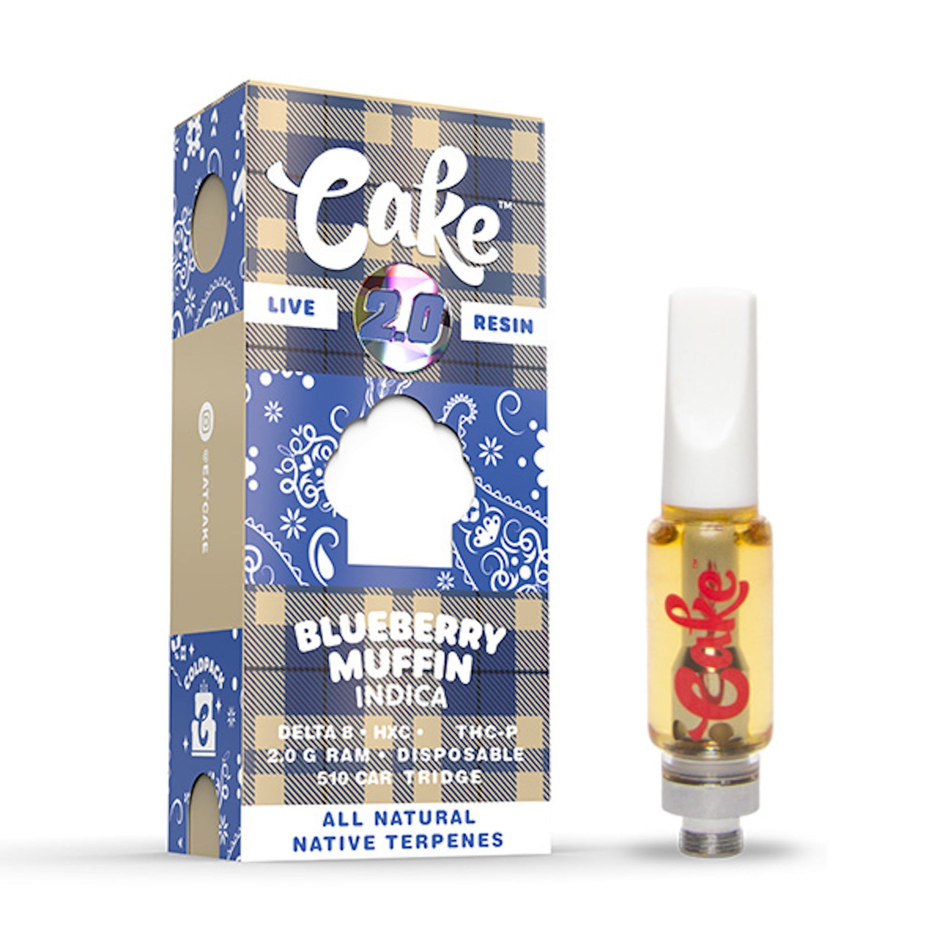 Cake Cold Pack Live Resin Blueberry Muffin Cartridge - 2000mg