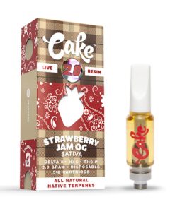 Cake Cold Pack Live Resin Strawberry Jam OG Cartridge - 2000mg