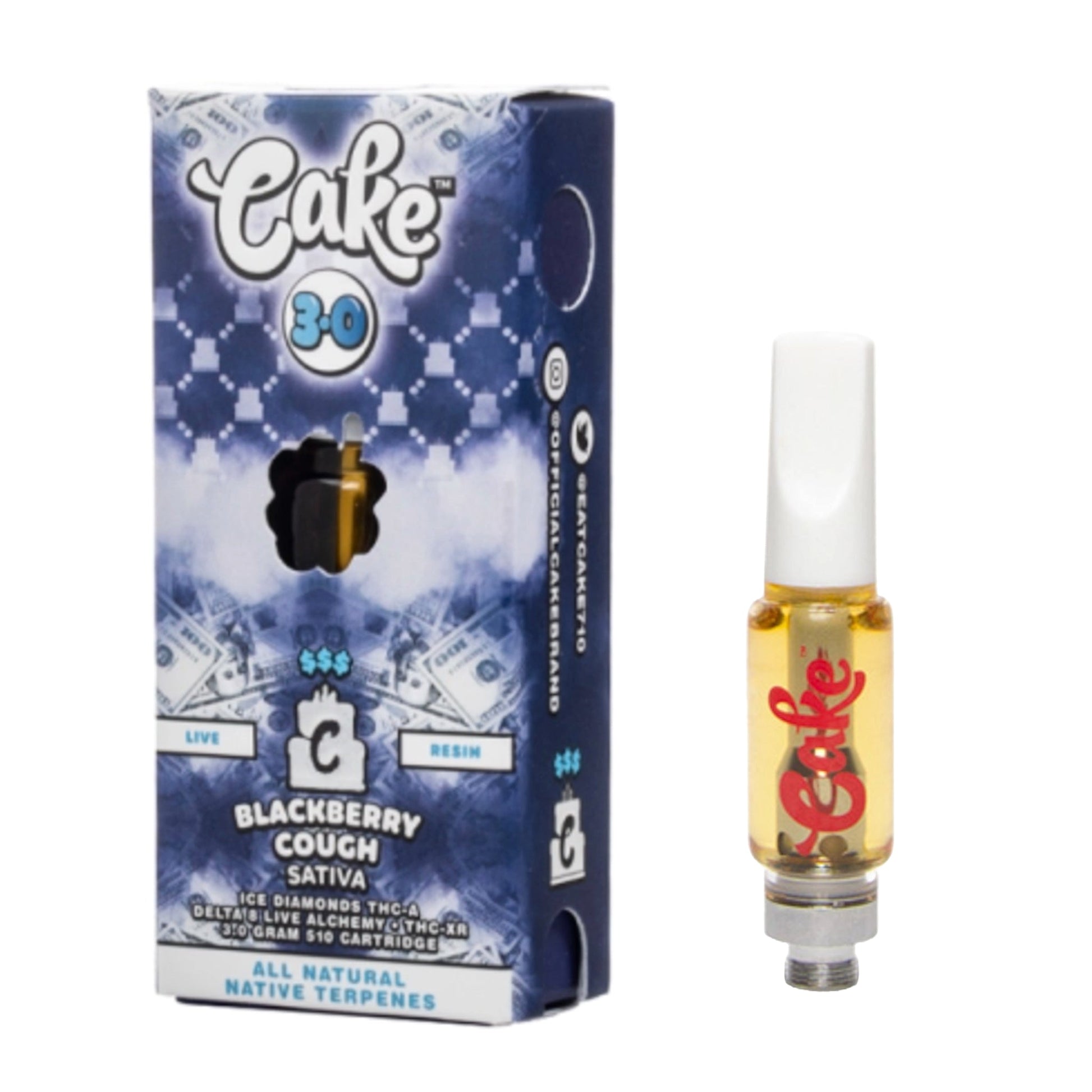 Cake Moneyline THC-A + Delta 8 Blackberry Cough Cartridge – 3000mg